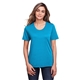 aerial view a electric blue core 365 ladies fusion chromasoft(tm) performance t - shirt, image 1 of 6