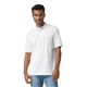 aerial view a white gildan adult 50/50 jersey polo, image 1 of 6