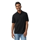 aerial view a black gildan adult 50/50 jersey polo, image 1 of 6