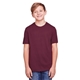 aerial view a burgundy core 365 youth fusion chromasoft performance t - shirt, image 1 of 6
