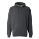 aerial view a charcoal heather j america adult premium fleece pullover hood, image 1 of 3