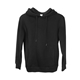 aerial view a black threadfast apparel unisex ultimate fleece pullover hooded sweatshirt, image 1 of 3