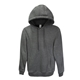 aerial view a charcoal heather threadfast apparel unisex ultimate fleece pullover hooded sweatshirt, image 1 of 3