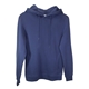 aerial view a navy threadfast apparel unisex ultimate fleece pullover hooded sweatshirt, image 1 of 3