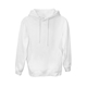 aerial view a white threadfast apparel unisex ultimate fleece pullover hooded sweatshirt, image 1 of 3