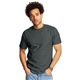aerial view a charcoal heather hanes 6.1 oz beefy - t(r) with pocket - 5190, image 1 of 2