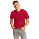 a deep red hanes 6.1 oz beefy - t(r) with pocket - 5190