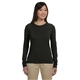 aerial view a black econscious 4.4 oz, 100 organic cotton classic long - sleeve t - shirt, image 1 of 3