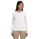 aerial view a white econscious 4.4 oz, 100 organic cotton classic long - sleeve t - shirt, image 1 of 3