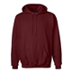 aerial view a maroon hanes 9.7 oz ultimate cotton(r) 90/10 pullover hood - f170, image 1 of 3
