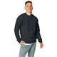a black hanes 7.8 oz ecosmart(r) 50/50 fleece crew