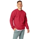a deep red hanes 7.8 oz ecosmart(r) 50/50 fleece crew