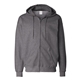 aerial view a charcoal heather hanes 9.7 oz ultimate cotton(r) 90/10 full - zip hood, image 1 of 3