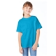 a teal hanes 5.2 oz comfortsoft(r) cotton t - shirt - 5480