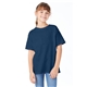 a navy hanes 5.2 oz comfortsoft(r) cotton t - shirt - 5480
