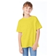 a yellow hanes 5.2 oz comfortsoft(r) cotton t - shirt - 5480