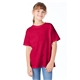 a athletic crimson hanes 5.2 oz comfortsoft(r) cotton t - shirt - 5480