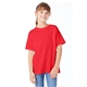a athletic red hanes 5.2 oz comfortsoft(r) cotton t - shirt - 5480