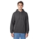 aerial view a smoke gray hanes 7.8 oz ecosmart(r) 50/50 pullover hood - p170, image 1 of 4