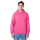 aerial view a safety pink hanes 7.8 oz ecosmart(r) 50/50 pullover hood - p170, image 1 of 5