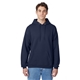 aerial view a navy hanes 7.8 oz ecosmart(r) 50/50 pullover hood - p170, image 1 of 4