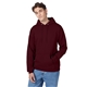 aerial view a maroon hanes 7.8 oz ecosmart(r) 50/50 pullover hood - p170, image 1 of 4