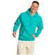 aerial view a athletic teal hanes 7.8 oz ecosmart(r) 50/50 pullover hood - p170, image 1 of 3