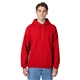 aerial view a athletic red hanes 7.8 oz ecosmart(r) 50/50 pullover hood - p170, image 1 of 4