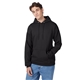 aerial view a black hanes 7.8 oz ecosmart(r) 50/50 pullover hood - p170, image 1 of 4