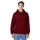 aerial view a athltc cardinal hanes 7.8 oz ecosmart(r) 50/50 pullover hood - p170, image 1 of 4
