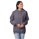 aerial view a charcoal heather hanes 7.8 oz ecosmart(r) 50/50 pullover hood - p170, image 1 of 3