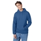 aerial view a denim hanes 7.8 oz ecosmart(r) 50/50 pullover hood - p170, image 1 of 2