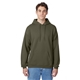 aerial view a fatigue green hanes 7.8 oz ecosmart(r) 50/50 pullover hood - p170, image 1 of 4