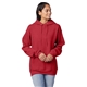 aerial view a heather red hanes 7.8 oz ecosmart(r) 50/50 pullover hood - p170, image 1 of 2