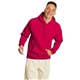 aerial view a athletic crimson hanes 7.8 oz ecosmart(r) 50/50 pullover hood - p170, image 1 of 3