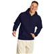 aerial view a athletic navy hanes 7.8 oz ecosmart(r) 50/50 pullover hood - p170, image 1 of 3