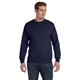 aerial view a navy gildan(r) dryblend(r) adult 9 oz, 50/50fleece crew, image 1 of 5