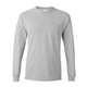 aerial view a light steel hanes 6.1 oz tagless(r) long - sleeve pocket t - shirt - 5596, image 1 of 3