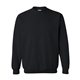 aerial view a black gildan(r) heavy blend(tm) adult 8 oz, 50/50 fleece crew - g18000, image 1 of 3
