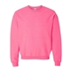 aerial view a safety pink gildan(r) heavy blend(tm) adult 8 oz, 50/50 fleece crew - g18000, image 1 of 3