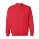 aerial view a red gildan(r) heavy blend(tm) adult 8 oz, 50/50 fleece crew - g18000, image 1 of 3