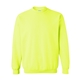 aerial view a safety green gildan(r) heavy blend(tm) adult 8 oz, 50/50 fleece crew - g18000, image 1 of 3