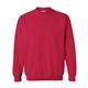 aerial view a cherry red gildan(r) heavy blend(tm) adult 8 oz, 50/50 fleece crew - g18000, image 1 of 3