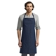 aerial view a indigo denim artisan collection by reprime unisex colours sustainable bib apron, image 1 of 4