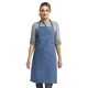 aerial view a blue denim artisan collection by reprime unisex colours sustainable bib apron, image 1 of 3