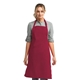 aerial view a burgundy artisan collection by reprime unisex colours sustainable bib apron, image 1 of 3