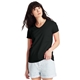 aerial view a black hanes 6.1 oz tagless(r) v - neck t - shirt - 5780, image 1 of 2