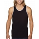 a black/ hthr grey next level mens cotton tank - 3633