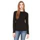 aerial view a black bella + canvas jersey long - sleeve t - shirt - 6500, image 1 of 6