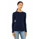 aerial view a navy bella + canvas jersey long - sleeve t - shirt - 6500, image 1 of 7